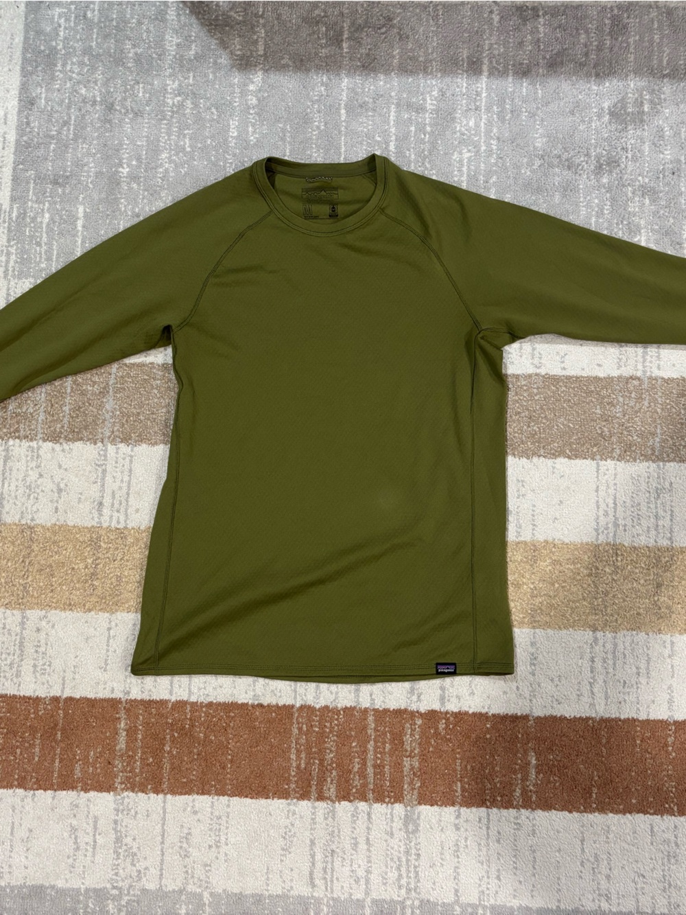 Patagonia Capilene Midweight Olive Green Crew
